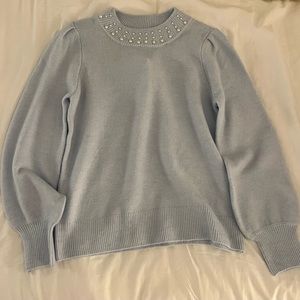 Pearl collar sweater